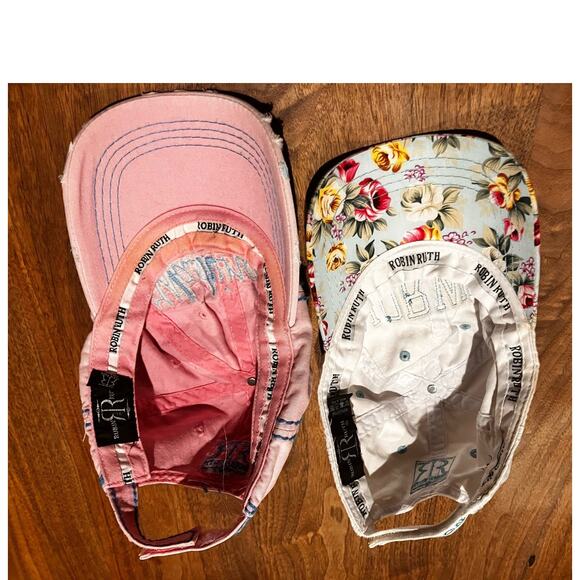 Robin Ruth Hats Lot of 2 Norway and Washington DC Pink Blue Distressed Womens - Picture 5 of 9
